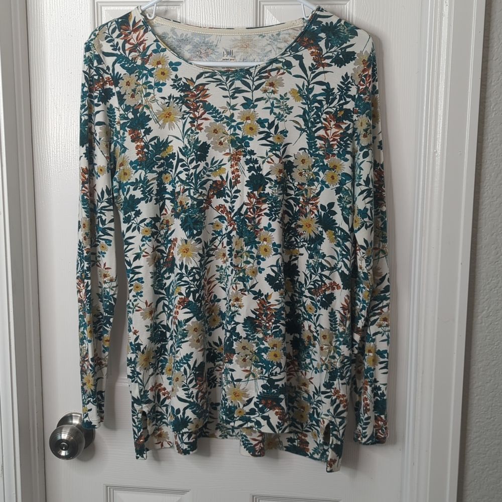 J Jill High-Low Long sleeve tee puma cotton size M
